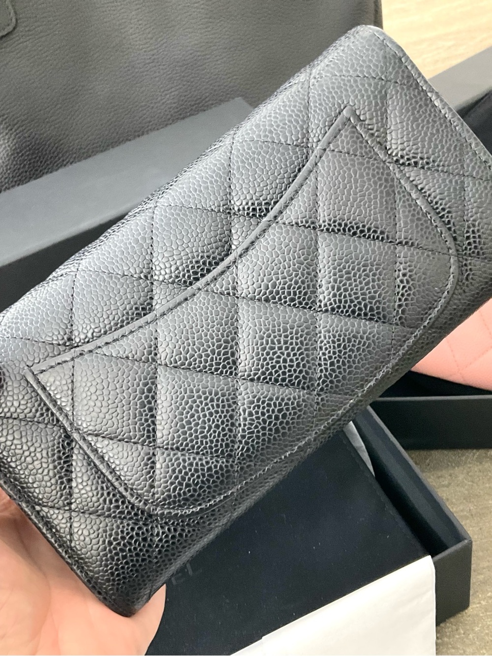 CHANEL BUNDLE Black Leather Tote, Long Flap Wallet, Zip Wallet - Picture 12 of 16
